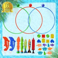 Jasonwell Pool Toys Diving Rings - 28PCS Swim Thru Rings Pool Game Diving Toys with Dive Ring Underwater Treasures Torpedo Bandits Fish Toy Fun Water Swimming Toy for Boys Girls Kids Teens Adults - Image 7