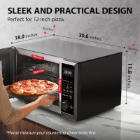 TOSHIBA Combo 8-in-1 Countertop Microwave Oven, with Convection, Broil, Odor Removal Mode, 12.4" Position Memory Turntable, Child-Lock, Black Stainless Steel, ML2-EC10SA(BS) A, Air Fryer-1.0 Cu.Ft - Image 5