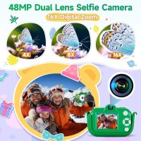 Kids Camera Boys Toys for 3 4 5 6 7 8 9 Years Old Boys, 48MP Dual Lens Kids Digital Camera Christmas Birthday Gifts, 1080P HD Video Selfie Toddler Camera with 32G SD Card - Image 3