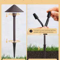 EDISHINE 5CCT Low Voltage Pathway Lights Wired, 2700K-5000K LED Landscape Path Lights, 12V AC/DC 3W 160LM Waterproof Outdoor Landscape Lighting for Sidewalk Garden Walkway, Aluminum, 4 Pack - Image 6