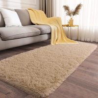 Soft Runner Rugs for Bedroom Hallways, 2x6 Beige Fluffy Shag Throw Area Rug Non Slip for Bedside Dorm, Long Shaggy Furry Carpet for Nursery Living Room - Image 2