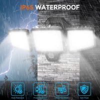 LED Security Lights Motion Sensor Outdoor Lights, 5000K Daylight, IP65 Waterproof, Dusk to Dawn, 3-Head Motion Detected Flood Light for Garage, Yard, Porch, 2Pack - Image 6