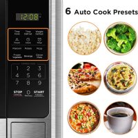 BLACK+DECKER Digital Microwave Oven with Turntable Push-Button Door, Child Safety Lock, Stainless Steel, 0.9 Cu Ft - Image 2