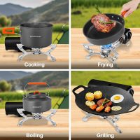 Odoland Portable Camping Stove Butane 1400W Gas Stove Collapsible Backpacking Stove for Indoor Outdoor Cooking Hiking and Picnic - Image 6