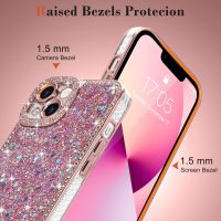 Lafunda for iPhone 13 Case Glitter, Luxury Shiny Bling Sparkly Phone Cover with Crystal Diamonds Rhinestone for Women Girls Soft TPU Slim Shockproof Protective Phone Case for iPhone 13 6.1", Pink - Image 4