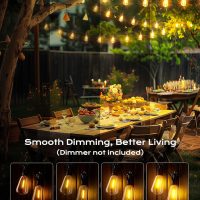 Outdoor-String-Lights-Patio-Lights, 100FT ST38 Shatterproof Dimmable Waterproof Connectable LED Christmas Lights, Hanging Outside Light for Backyard, Porch, Deck, Balcony, Garden, Home Decor - Image 4
