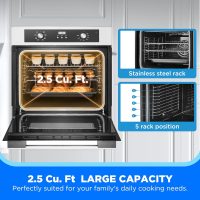 Midea 24" Mechanical Single Wall Oven, 2.5 Cu. Ft.-Capacity, Built-in Oven with 8-in-1 Cooking Modes, Stainless Steel - Image 6