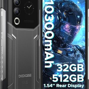 DOOGEE Blade 20 Ultra Rugged Phone Unlocked,32GB+512GB,10300mAh Large Battery Rugged Smartphone with 1.54"IPS Rear Display,6.6"HD+90Hz Android 14,50MP+8MP,IP68/IP69K Waterproof Phones,Face ID/NFC/OTG