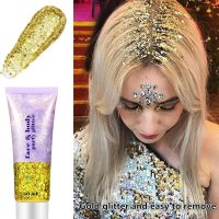 Go Ho Gold Face Body Glitter,Mardi Gras Glitter Makeup Gold Face Paint,Holographic Chunky Sequins Glitters for Eye Lip Hair Nails,Festival Rave Accessories,52g - Image 6