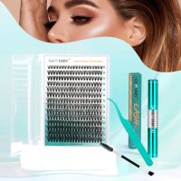 GEMERRY Eyelash Extension Kit Thick Curl Fluffy Clusters Kit With Lash Bond and Seal, Tweezers, DIY Lash Extension (80P-10-18mm) - Image 9
