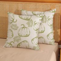 Fall Pillow Covers 18x18 Sage Green Pumpkin Decor Throw Pillows Case for Couch Maple Leaves Autumn Harvest Thanksgiving Farmhouse Indoor Outdoor Decorative Cushion Cases for Sofa Bed Set of 2 - Image 4