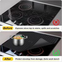 Stove Top Cover for Electric Stove, Stove Cover 28x20inch, Heat Resistant Stove Top Mat, Silicone Stove Mat for Glass Top Stove, Dish Drying Mat for Kitchen (Black, XL) - Image 5