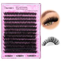 Yawamica Fluffy Lash Clusters Thick 200D Volume Eyelash Clusters 14-20mm Wispy Individual Lashes D Curly Cluster Eyelash Extensions 240pcs DIY Lash Extension for Beginners - Image 7