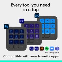 Logitech MX Creative Console, 9 Customizable LCD Keys, Stream Deck Accessories, Control Dial for Graphic Design, Adobe, Zoom, Spotify - Graphite, 3-Month Adobe Creative Cloud Membership - Image 4