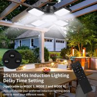 Aqonsie Solar Shed Light Outdoor Indoor, 176LED Solar Powered Motion Sensor Pendant Light Daytime Available, Solar Indoor Lights with 5 Lighting Modes & Remote for Shed Gazebo Barn Garage Home - Image 7