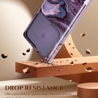 GVIEWIN for Samsung Galaxy S23 Ultra Case with Slide Camera Cover, [Built-in Screen Protector] [2 Front Frames] Military Grade Shockproof Marble Phone Case Fit S23 Ultra 6.8", Quicksand/Purple - Image 6