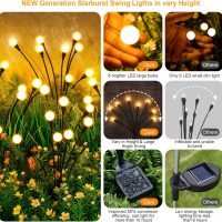 Solar Lights Outdoor(4-Pack, 32 LEDs), ASMAD Solar Garden Lights, Outdoor Decorations, Firefly Light for Patio Decor, Big Bulb, Unique Gifts for Women, Gifts for Grandma - Image 2