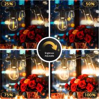 Solar String Lights Outdoor with Remote 30 FT, USB & Solar Dual Charging, Waterproof, 8 Modes 3 Timers, 10+1 LED Shatterproof S14 Bulbs, Dimmable Solar Light for Camping Backyard Bistro Porch Garden - Image 6