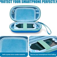 Case for Kids Smart Phone Toys, Fits for Luoba/KOKODI/Luyiilo/Yosfeng/WEOLULI/Joozfee Kids Smartphone, Girls & Boys Cell Phones Case with Adjustable Shoulder Strap for SD Card Cable Accessories - Blue - Image 4