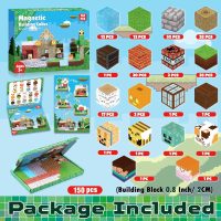 150PCS Magnetic Blocks - Magnetic Building Blocks, Magnet Cubes Toys Stacking, Build Forest World Set, STEM Montessori Sensory Toys for Kids Boys Girls Ages 3-5 6-8 Easter Birthday Gifts - Image 2