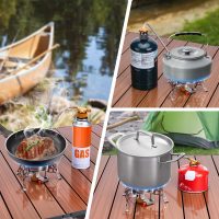 WADEO 3900W Windproof Camping Stove, Camping Gas Stove with Piezo Ignition, Backpacking Stove Portable Camping Stove with Two Fuel Canister Adapter for Outdoor Backpacking Hiking and Picnic - Image 5