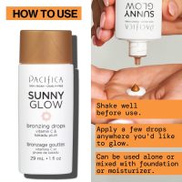 Pacifica Sunny Glow Liquid Face Bronzer Drops - Face Makeup Bronzing For Face & Cheeks for Instant Sun-Kissed Glow - Vitamin C & Glycolic Acid Infused Liquid Bronzer Illuminating Highlighting Clean - Image 7