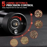 Electric Salt and Pepper Grinder Set Automatic Battery Pepper Mill Shakers Adjustable Coarseness Upgraded Larger Capacity with Led Home and Kitchen Appliances for New House Warming Gifts - Image 2