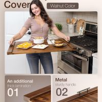 Acacia Stove Top Covers for Electric Stove - Wooden Noodle Board for Gas Stovetop - Stove Top Covers for Gas Burners - Wooden Kitchen Sink Cover for Counter Space & Decorative Tray (Walnut) - Image 6
