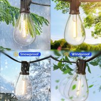 luckystyle 120FT LED Outdoor String Lights with 30+2 Edison Shatterproof Waterproof Bulbs, 2700K Commercial Grade Patio Lights, Heavy Duty Outside Hanging Outdoor Lights for Garden Porch Deck Decor - Image 5