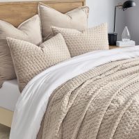 EVERGRACE Luxury Velvet Quilt Set King Size 3 Piece, Soft Cross-Stitch Velvet Comforter Set with Pillow Shams, Lightweight Coverlet Bedspread Bedding Set for All Seasons, Light Taupe - Image 6