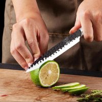 Professional Kitchen Knives High Carbon Stainless Steel Chef Set,3pcs Ultra Sharp Chef's Knife, Santoku Knife、Utility Knife - Image 4