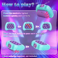Fast Push Machine Light Up Fidget Toys for Kids Adults, Handheld Game for Kids 3-12, Quick Push Bubble Stress Toy, Sensory Toys Travel Games, Xmas Birthday Gifts for Boys Girls (Blue - Purple) - Image 3