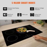 VEVOR Built-in Induction Electric Stove Top 30 Inch,5 Burners Electric Cooktop,9 Power Levels & Sensor Touch Control,Easy to Clean Ceramic Glass Surface,Child Safety Lock,240V - Image 4