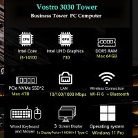 Dell Tower PC Desktop Computer for Home Business Student, 14th Gen Intel Core i3-14100 (Beat i5-12400), 32GB DDR5 RAM, 1TB PCIe SSD, WiFi 6, Bluetooth, DisplayPort, HDMI, KB & Mouse, Windows 11 Pro - Image 2