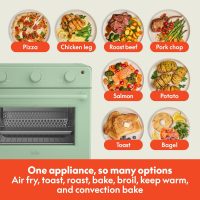 bella Air Fry Toaster Oven, 7 Preset Cooking Options, Dishwasher-Safe EverGood Coated Trays Included, 60-Minute Auto Shutoff w Audible Timer, Power Indicator Light, 1700 Watt, Seaglass - Image 5