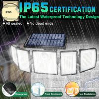 Solar Lights Outdoor Waterproof Motion Sensor - 416 LEDs 3000 Lumens Super Bright 3 Brightness 3 Modes 2400mAh 360° Illumination 32ft Solar Flood Security Light for Outside (With ‎Remote Control, 2) - Image 6