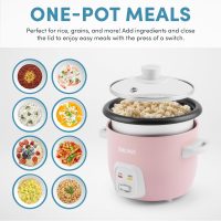 Aroma Housewares 4-Cups (Cooked) / 1Qt. Rice & Grain Cooker (ARC-302NGP), Pink - Image 3