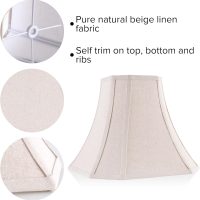 Beige Square Cut Corner Bell Lamp Shade Medium Lampshade 6.5``Top×13``Bottom×10.6``Hight(Spider) Rustic Lamp Shade for Table & Floor Lamp - Lampshade Replacement - Image 2