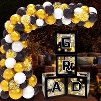 Black and Gold Graduation Grad Boxes, Grad Boxes with Letters 2025, Graduation balloons Decorations Class of 2025, Congrats Grad Party Decorations for Any Grades - Image 6