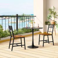 HOOBRO Kitchen Chairs Set of 2, Wooden Dining Room Chairs with Metal Frame, Dining Chairs with Back, Easy to Assemble, Farmhouse Dining Chairs for Kitchen, Living Room, Rustic Brown and Black BF39CD01 - Image 9