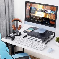 Monitor Stand Riser, Monitor Riser, Laptop Stand for Desk, Laptop Riser, Desk Organizer for Monitor, Laptop Shelf w/Vented for Screen, Computer Stand for Laptop, PC, Printer, for Home & Office - Image 6