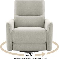CHITA Power Recliner Chair Swivel Glider, FSC Certified Fabric Living Room Nursery Reclining Sofa Chair with Lumbar Support, Dove Grey - Image 3