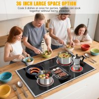 Electric Cooktop 36 Inch, 5 Burners Electric Stove Top Touch Control, 8400W Built-in Ceramic Stovetop 36" with Expandable Zone, Child Lock, Timer, Pause Control, 220-240v Hardwired (No Plug) - Image 5
