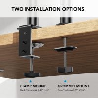 HUANUO Adjustable Monitor Stand, Single Arm Desk Mount for 32 inch Screen and 17 inch Laptop, Heavy Duty Ergonomic Bracket Holds 22lbs - Image 7