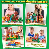 100PCS Magnetic Blocks Magnetic Building Blocks Sensory Toys for Kids Ages 3-5 6-8 8-12 Kids Game Toys for 3+ Year Old Boys & Girls, 3 4 5 6 7 8 9 10 Year Old Boy Birthday Gifts - Image 2