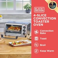 BLACK+DECKER 4-Slice Convection Oven, Stainless Steel, Curved Interior Fits a 9 inch Pizza, TO1313SBD - Image 2
