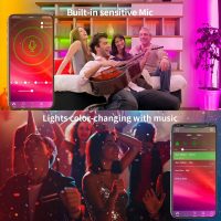 KSIPZE 100ft Led Strip Lights RGB Music Sync Color Changing Bluetooth Led Lights with Smart App Control Remote Led Lights for Bedroom Room Lighting Flexible Home Décor - Image 4