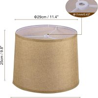 PATIKIL Lamp shades for Table Lamps 11.4" Top x 12.6" Bottom x 9.8" High Drum Lamp shades for Floor Lamps Medium Linen Lampshade Easy Assembly for Lamp Replacement, Bright Brown - Image 2