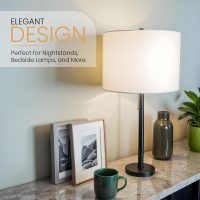 Linen Drum Lamp Shade - Heather White - 13" x 13" x 10" - Easy Installation & Versatile Home Decor | Round Shade for Table & Desk Lamps - ASSEMBLY REQUIRED - Image 8