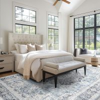 Area Rug 5×7, Vintage Boho Rug,Ultra-Soft Low Pile, Washable, Non Slip,Stain Resistant Printed Carpet for Living Room Bedrooms Playroom Office Kitchen, Light Blue - Image 6